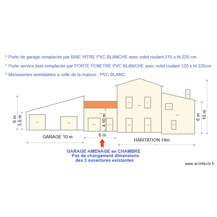 Plan Facade. Plan de 14 pièces et 167 m2