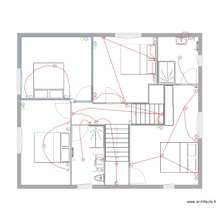 Nonglard M2 R+1/2. Plan de 6 pièces et 71 m2