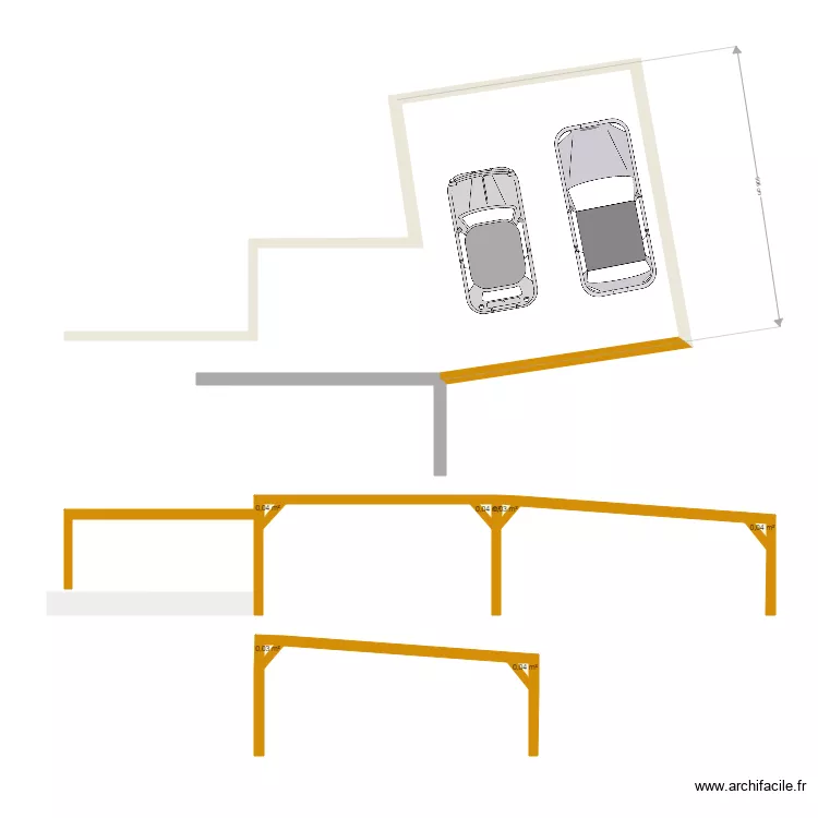 Abri voiture. Plan de 