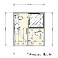 SALLE DE BAIN 7 X 11 (2) - Plan 1 pièce 6 m2 dessiné par fontaine2121