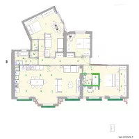 a base cot&eacute;e Jaures projet amandine final grande  chambre changement SDB 