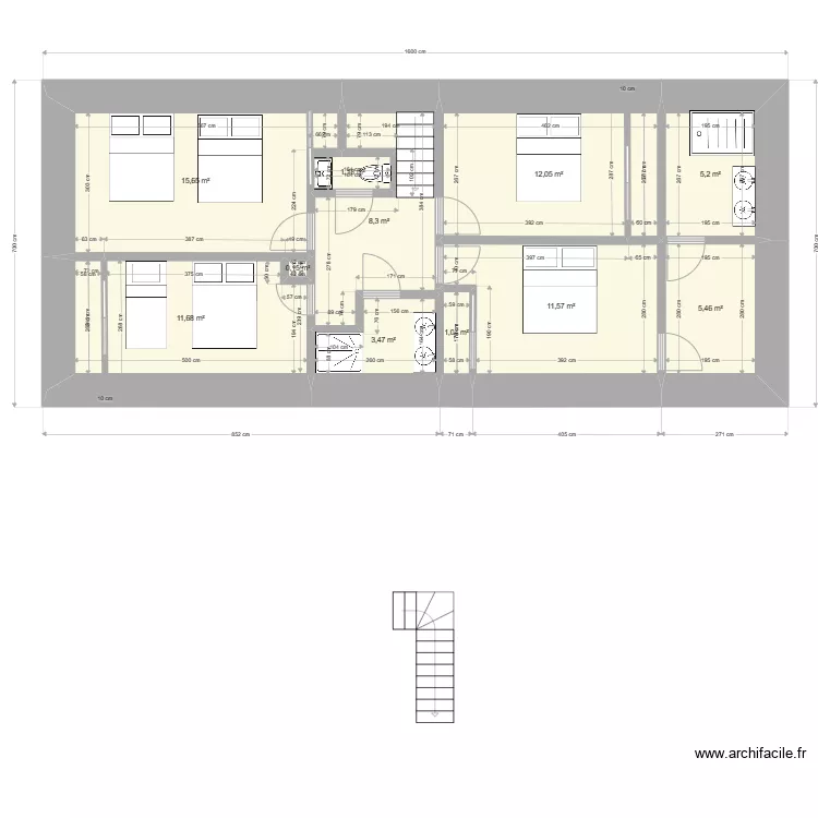 Grange Neuville Projet 1er (3). Plan de 