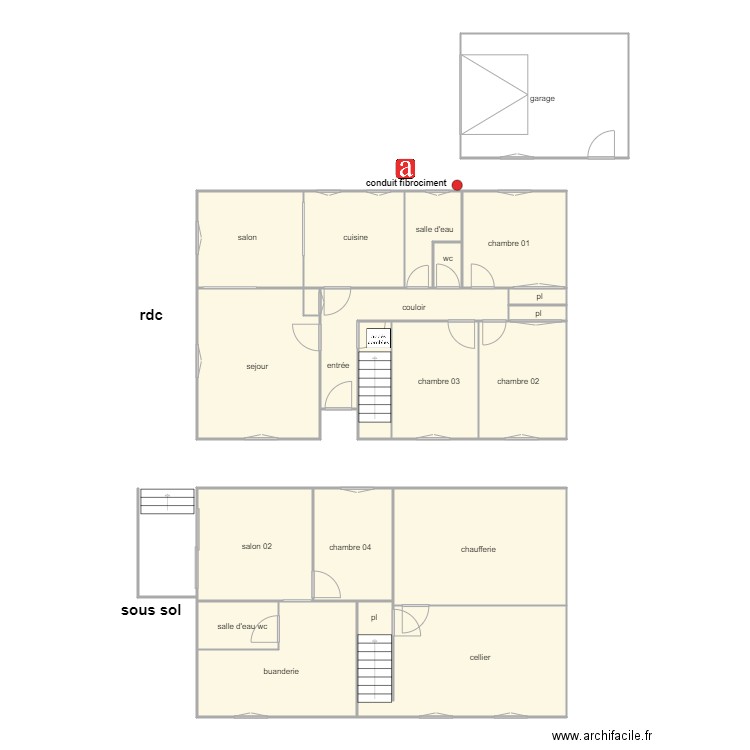 couchois am. Plan de 20 pièces et 172 m2