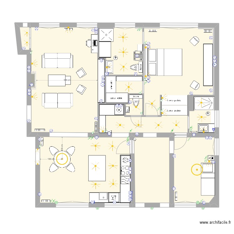 Villa Herran aménagé après démolition - PLAN ELECTRIQUE. Plan de 8 pièces et 102 m2