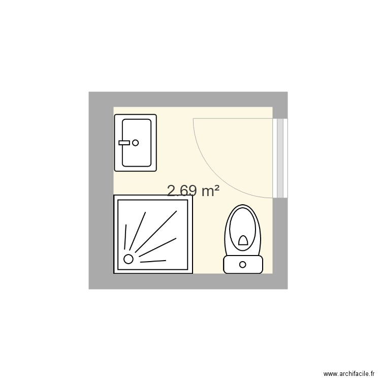Salle de Douche. Plan de 0 pièce et 0 m2
