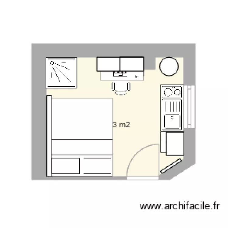 Studio OPTION 1 BIS. Plan de 
