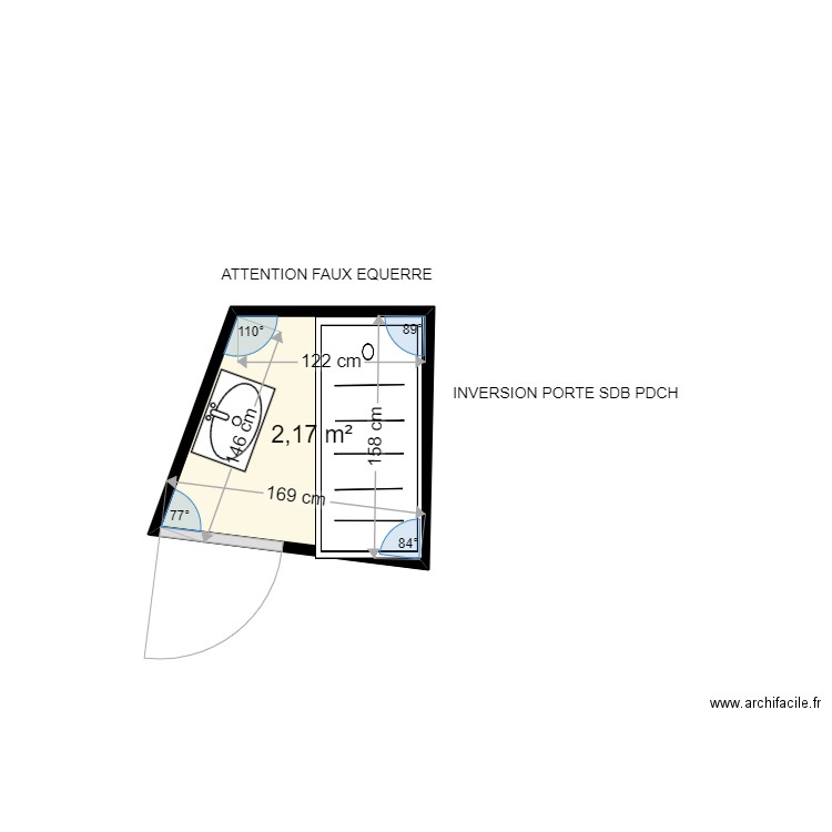 COUVELARD GENEVIEVRE . Plan de 1 pièce et 2 m2