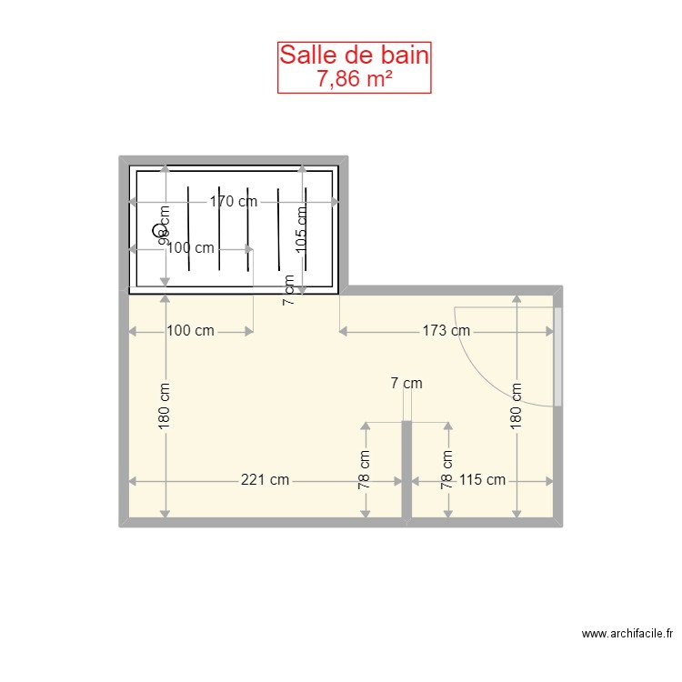 PLAN GODET. Plan de 1 pièce et 8 m2