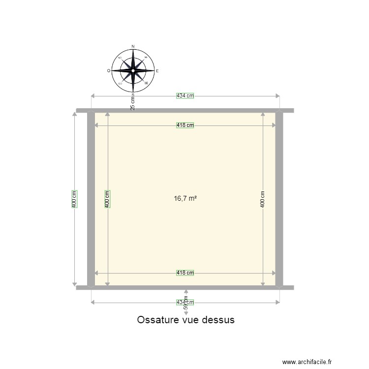  Charpente Garage 1. Plan de 1 pièce et 17 m2