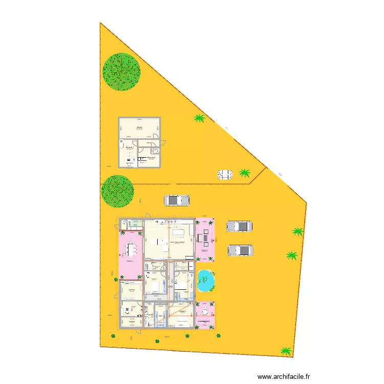 Maison 333-303-3. Plan de 25  et 260 m²