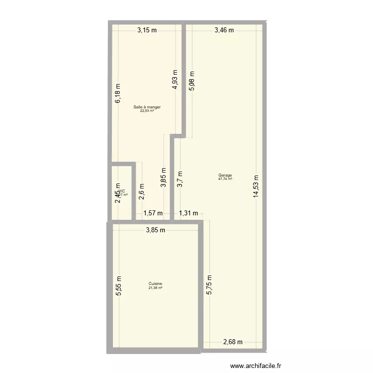 Rez-de -chauss&eacute;e. Plan de 4  et 94 m²