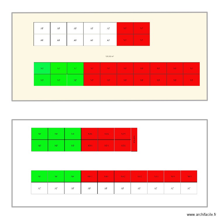 Rayon NF. Plan de 1 pièce et 121 m2