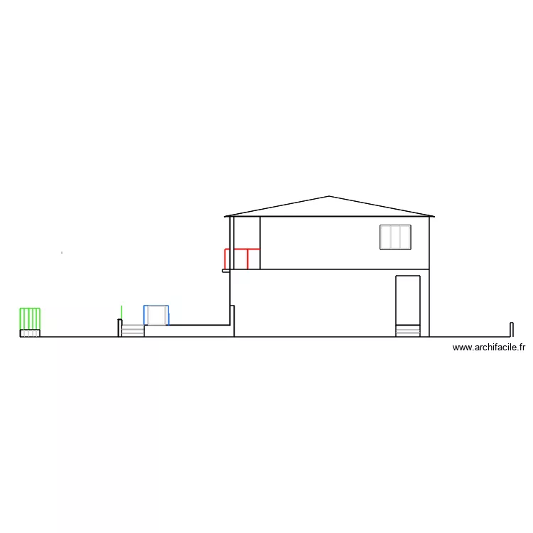 Fa&ccedil;ade lat&eacute;rale. Plan de 