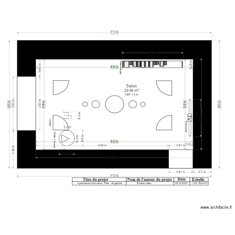 Agencement salon plan vue de de gauche 2. Plan de 0 pièce et 0 m2