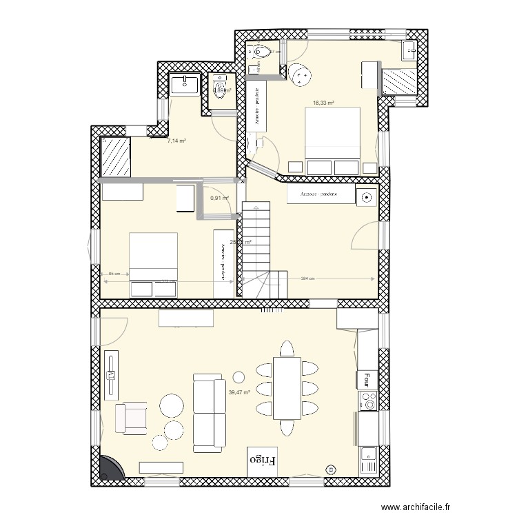 Arcachon futur 5. Plan de 6 pièces et 90 m2