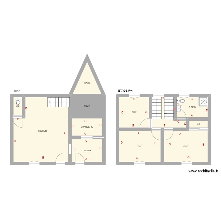 RULLAUD. Plan de 12 pièces et 81 m2