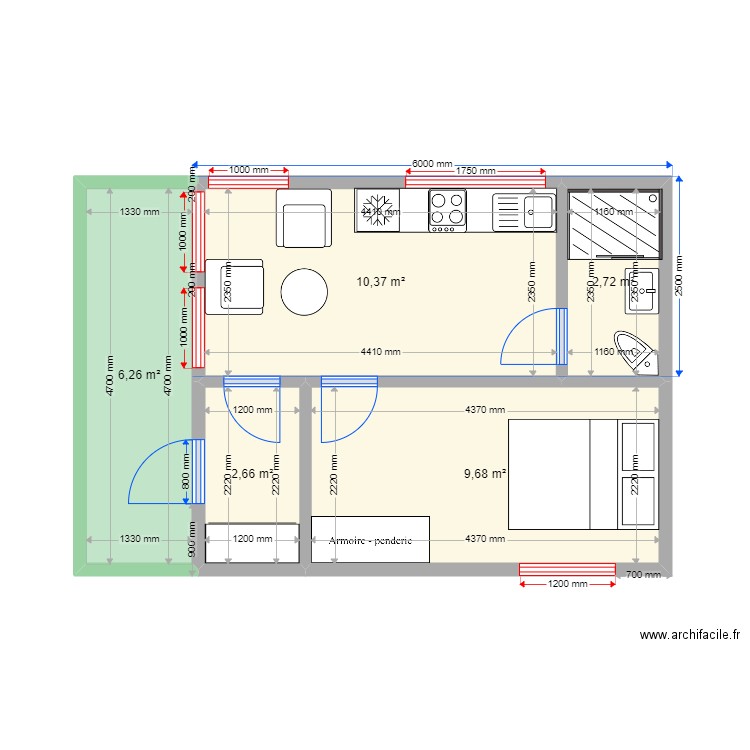 DOUBLE SQUARE 30М²(3). Plan de 0 pièce et 0 m2