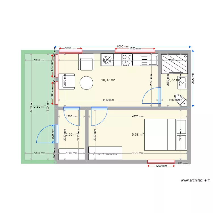 DOUBLE SQUARE 30М&sup2;(3). Plan de 