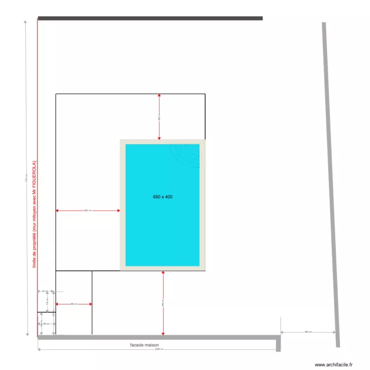 Dalle piscine sans pool 1210b. Plan de 