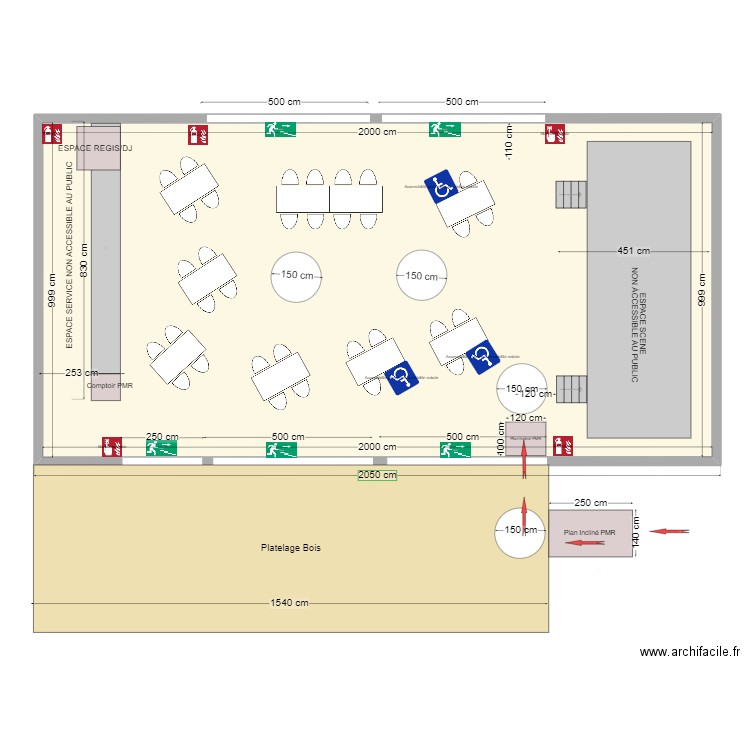 CHAPITEAU MONT PLAGE TYPE P II PMR. Plan de 1 pièce et 200 m2