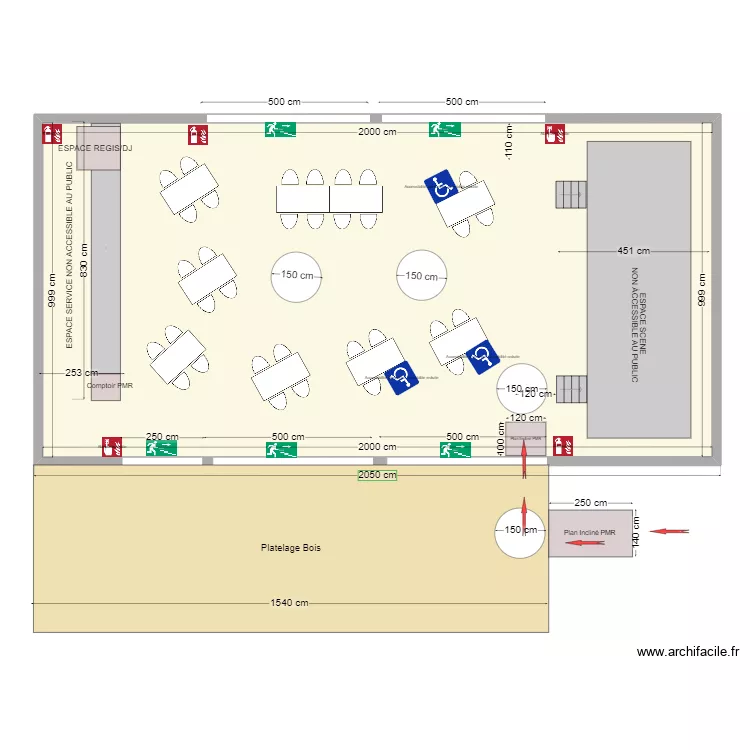 CHAPITEAU MONT PLAGE TYPE P II PMR. Plan de 