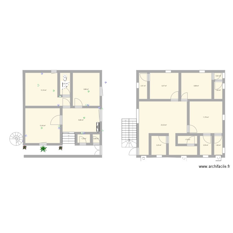 PLAN HOUSE MN. Plan de 18 pièces et 118 m2