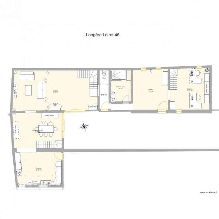 longère. Plan de 0 pièce et 0 m2