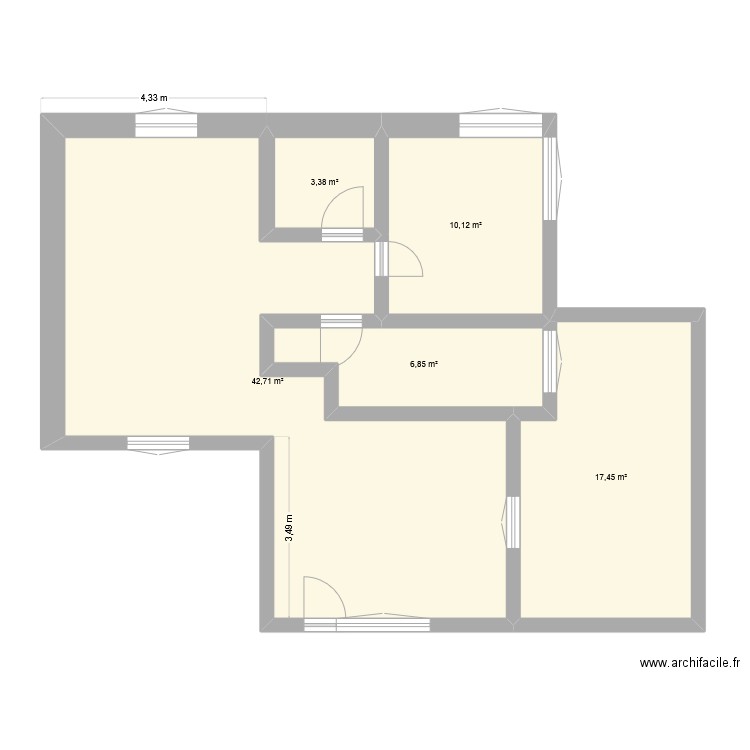 le manoir. Plan de 5 pièces et 81 m2