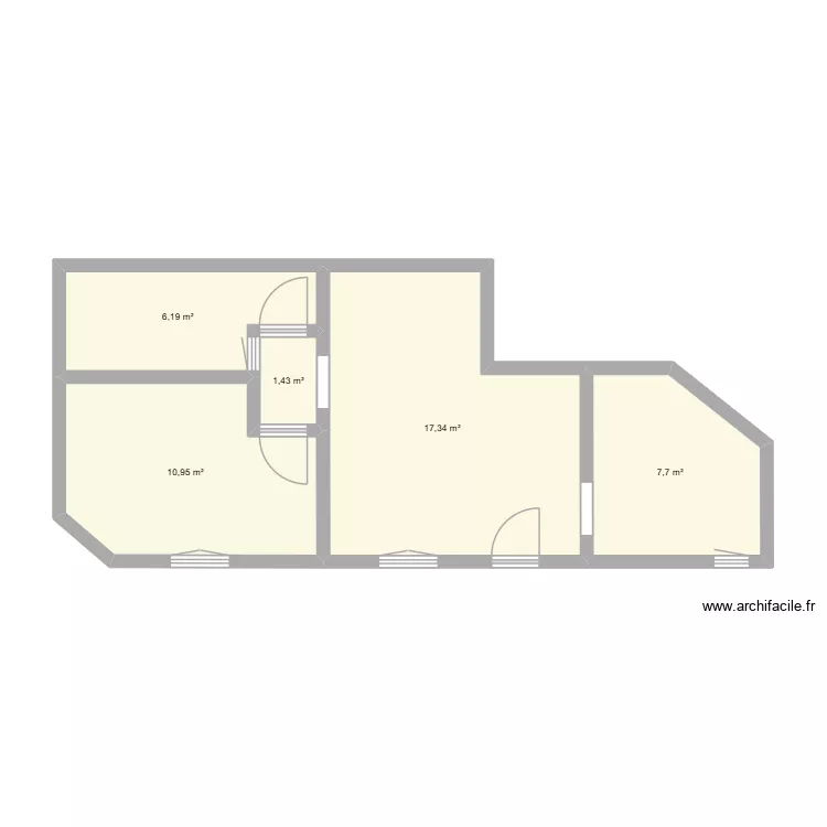 JAMET - Romilly. Plan de 5  et 44 m²