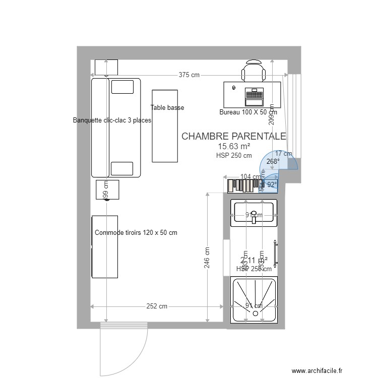 chambre parentale. Plan de 0 pièce et 0 m2