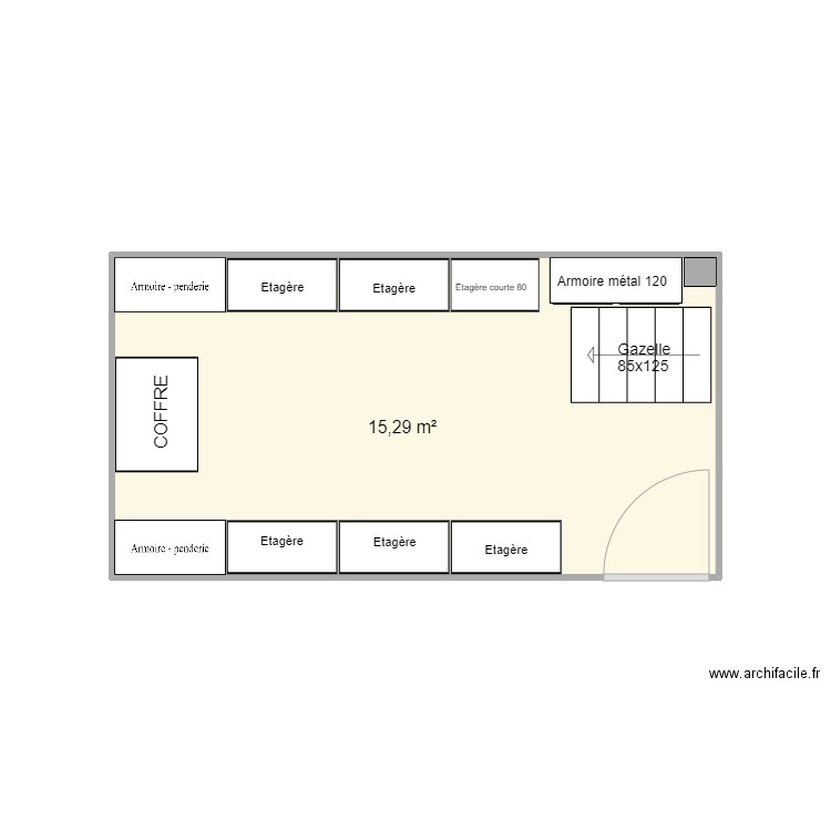 Réserve bagages Raphael. Plan de 1 pièce et 15 m2