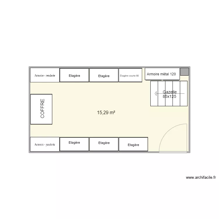 R&eacute;serve bagages Raphael. Plan de 