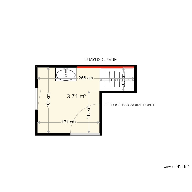 BEAUCOURT JEAN PIERRE 1. Plan de 1 pièce et 4 m2