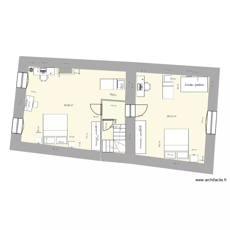 Maison etage Projet. Plan de 