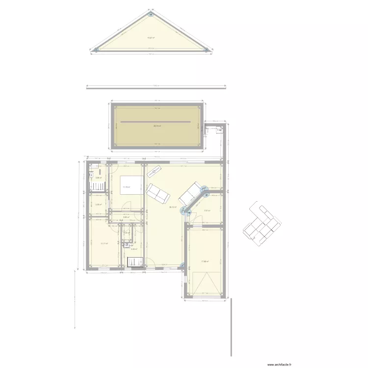 maison Chauvigny plein pieds 12 m avec canape 1610216 1830. Plan de maison Chauvigny plein pieds 12 m avec canape 1610216 1830. Plan de
