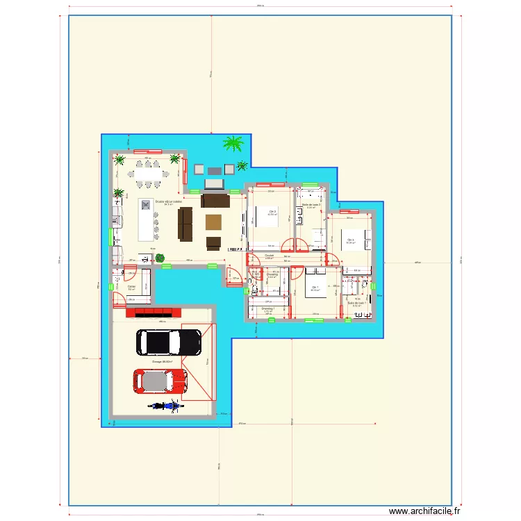 Plan Opaline 3 120 m2 terrain 800m2. Plan de 