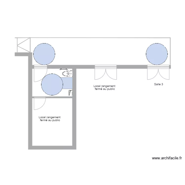 Splendid H&ocirc;tel WC et salles ext&eacute;rieures. Plan de 