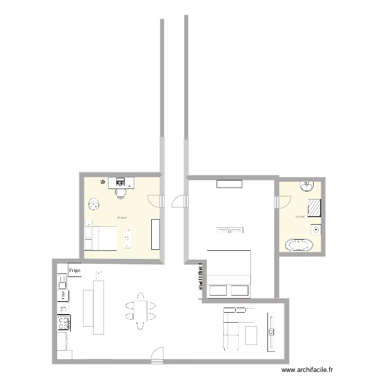 Appartemant cool de Jean. Plan de 