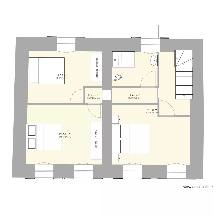 &eacute;tage2 Grouchy. Plan de 