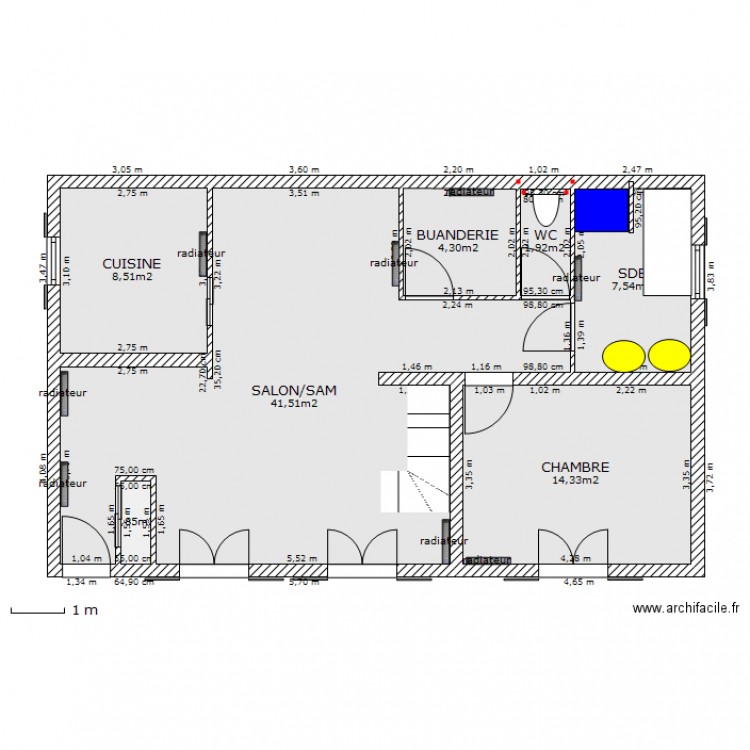 WC SEPARE. Plan de 0 pièce et 0 m2