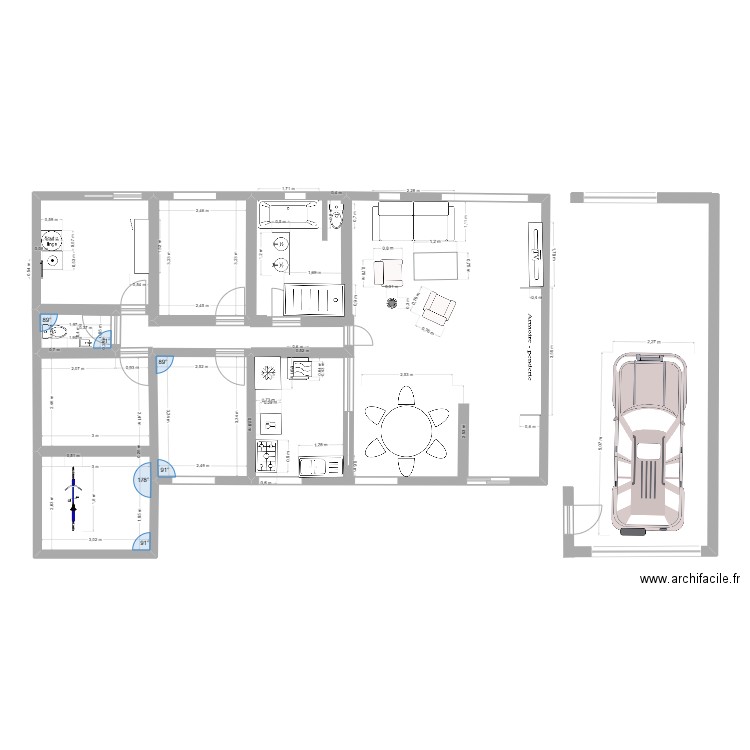 MAISON BRET 2. Plan de 4 pièces et 34 m2