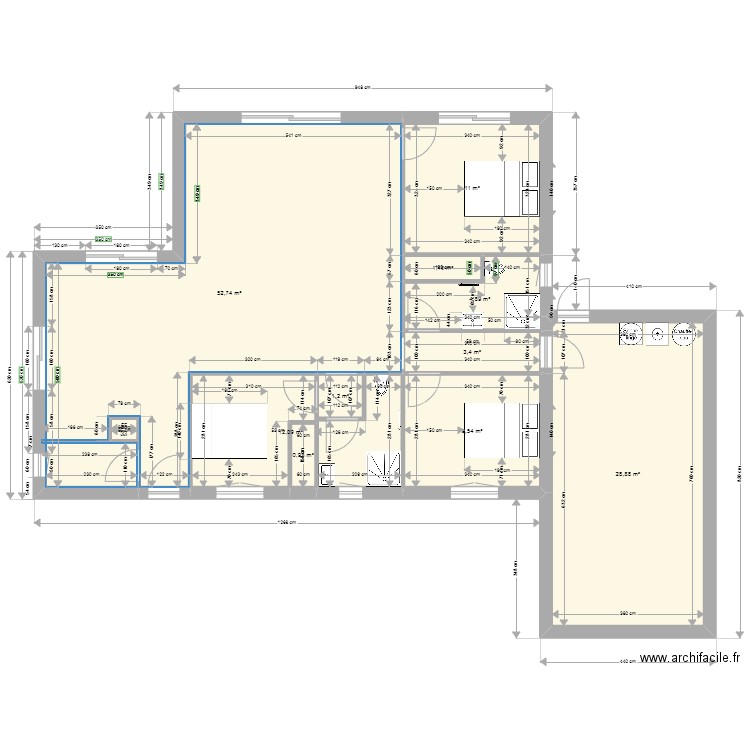 villa Steiner astrid travo. Plan de 11 pièces et 126 m2