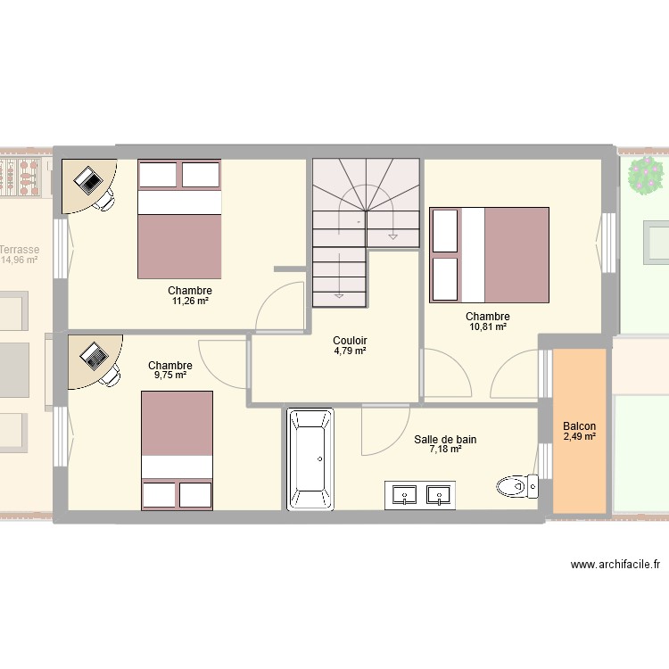 TRISTANT. Plan de 18 pièces et 192 m2