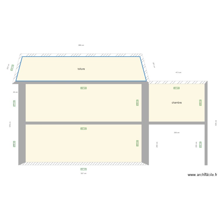 plan de coupe chambre3. Plan de 0 pièce et 0 m2