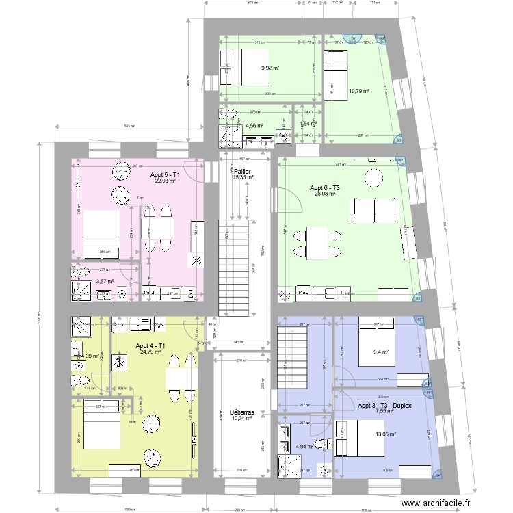 Saint Fulgent Etage Projet 2. Plan de 15 pièces et 172 m2
