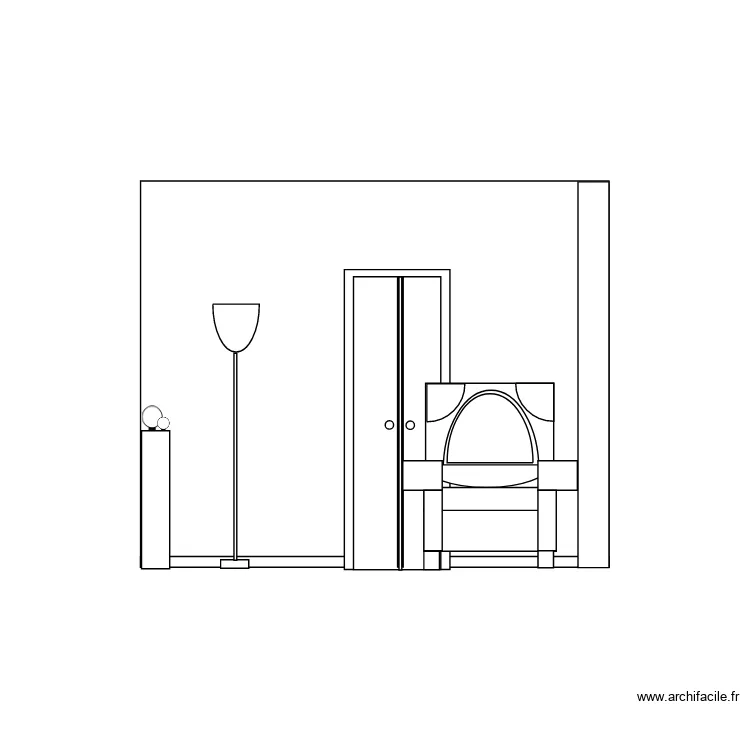 mur GR  fauteuil. Plan de 