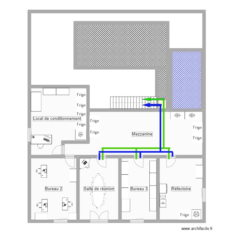 Reprobiol Ouffet niveau 1 Projet Filling et Lyo. Plan de 10 pièces et 180 m2