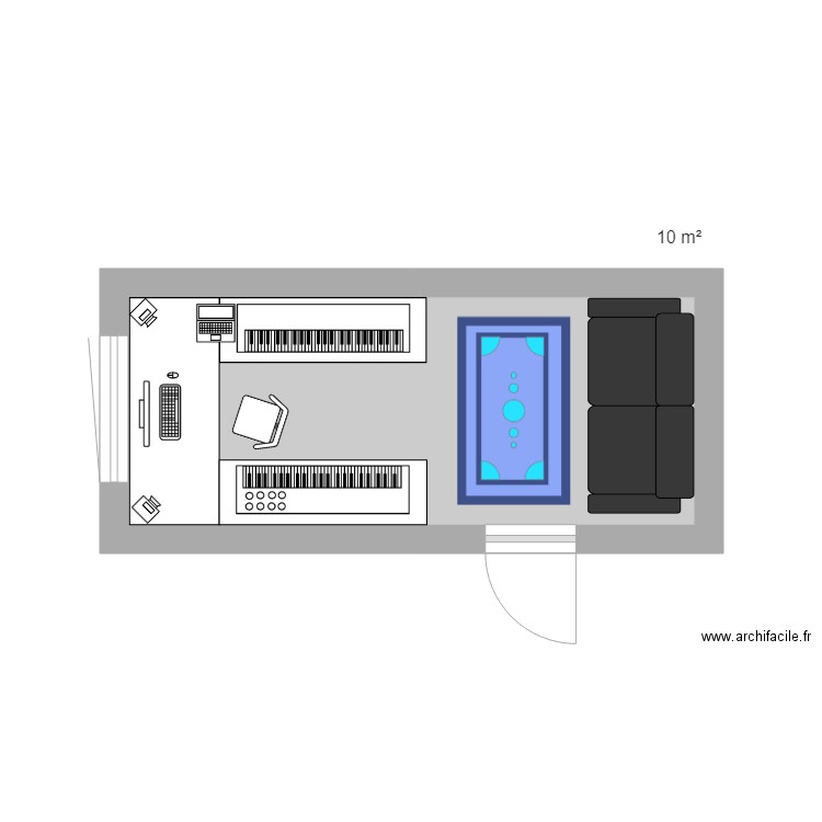 studio. Plan de 0 pièce et 0 m2