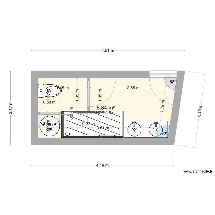 Sdb Wc. Plan de 0 pièce et 0 m2