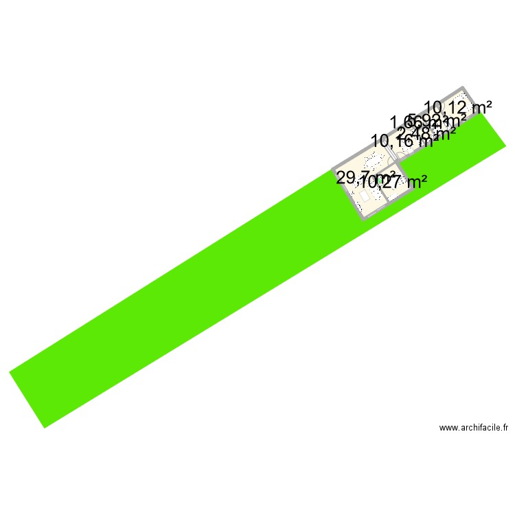 Projet Gite V3. Plan de 7 pièces et 70 m2